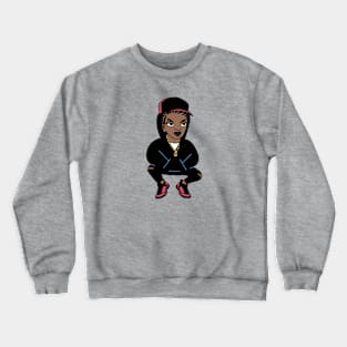 Cool Old School Hip Hop Girl Cartoon Crewneck Sweatshirt